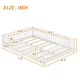 preview thumbnail 40 of 40, Full Size Pine Wood Floor Bed with Safety Guardrails and Door for Kids