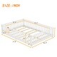 preview thumbnail 12 of 12, White Full Size Pine Wood Floor Bed with Safety Guardrails and Door for Kids