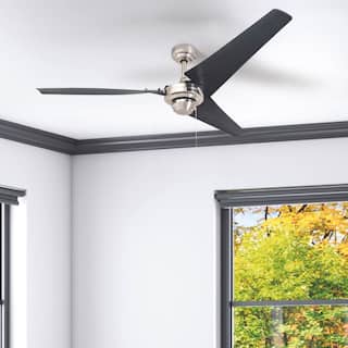 Almadale Black ABS/ Brushed Nickel Energy Efficient Ceiling Fan