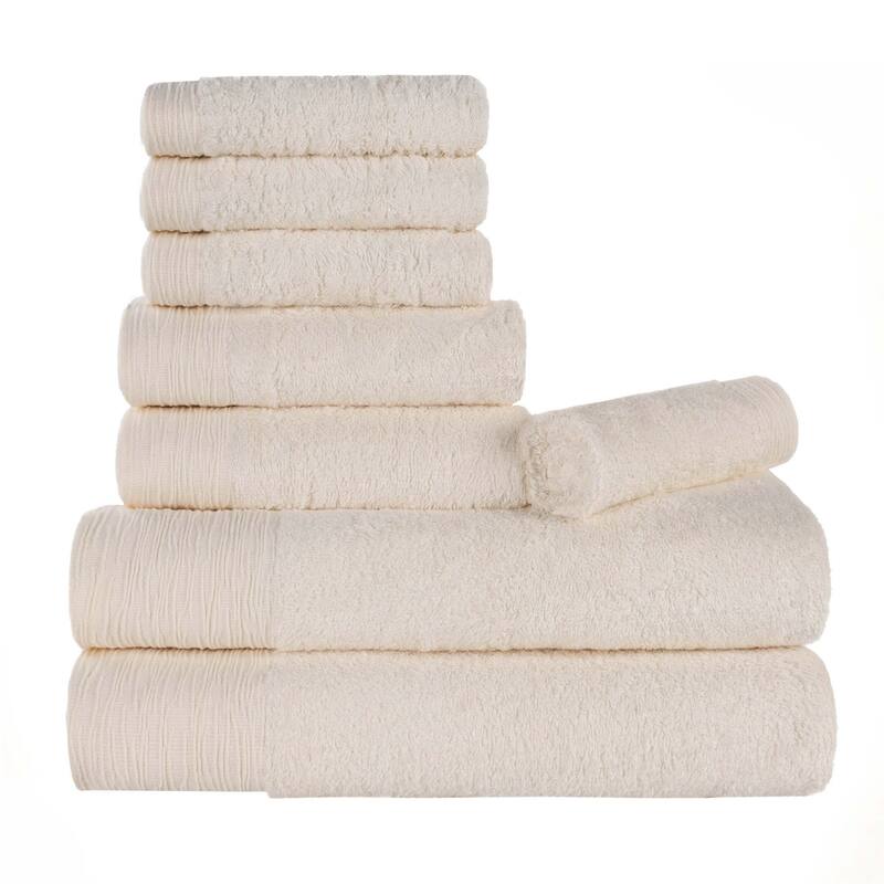 Superior Sierra Rayon From Bamboo Cotton Blend 8 Piece Bathroom Towel Set