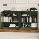 preview thumbnail 53 of 75, 100% Solid Wood Sideboard with Glass or Solid Wood Doors by Palace Imports - 64" x 35.75"