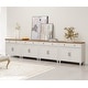 preview thumbnail 43 of 45, Farmhouse Sideboard, Buffet Cabinet with Storage Cabinets 136Inch - Off White