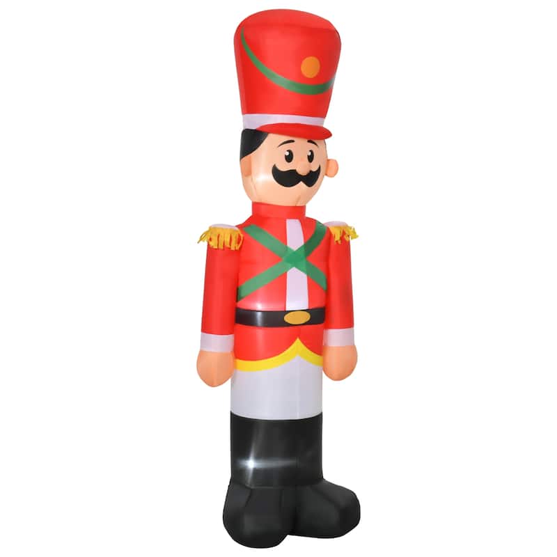 HOMCOM 6f ft. Christmas Inflatable Nutcracker Soldier, Holiday Yard Decoration