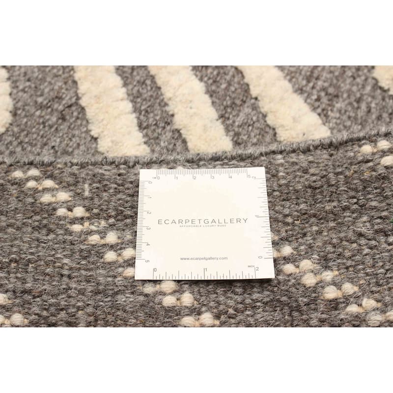 ECARPETGALLERY Hand-knotted Tangier Dark Grey Wool Rug - 5'5 x 7'5
