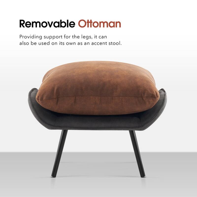 MCombo Accent Chair with Ottoman, Leathaire Fabric LW951