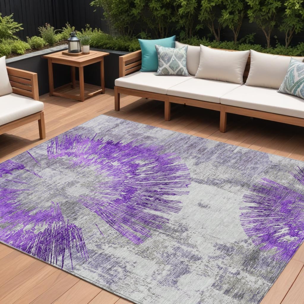 HomeRoots Abstract Transitional Rectangle Outdoor Rug