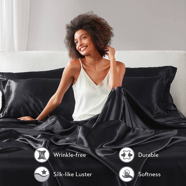 Madison Park Essentials Satin Luxury 6 PC Sheet Set - On