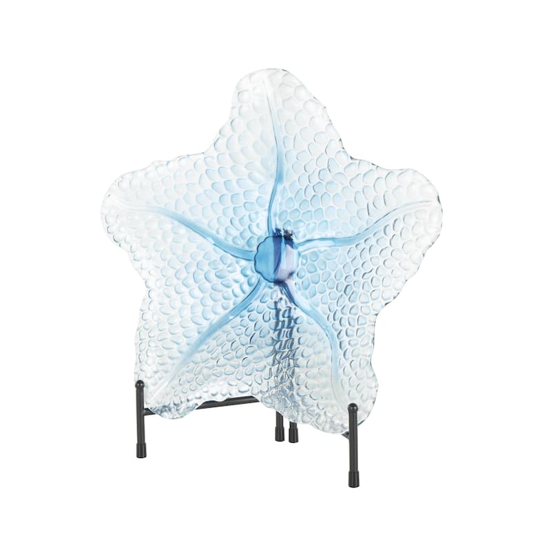 Glass Ombre Decorative Plate Charger with Spotted Texturing - Blue - Roche River Decor