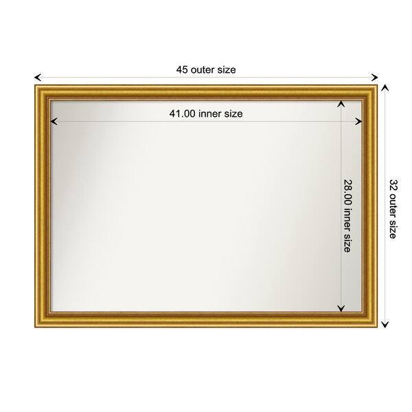 dimension image slide 75 of 93, Wall Mirror Choose Your Custom Size - Extra Large, Townhouse Gold Wood