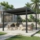preview thumbnail 10 of 194, EROMMY Outdoor Louvered Pergola with Adjustable Aluminum Roof – Rainproof Gazebo for Patio & Garden 10'x10' - Open Side-Dark Gray