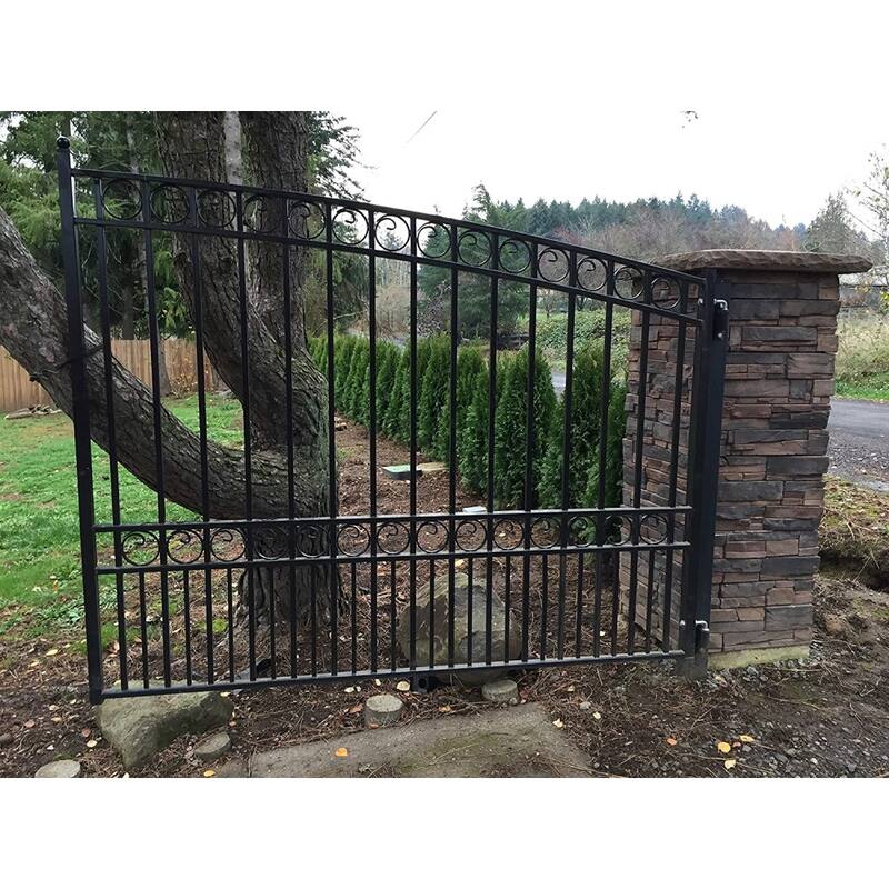 ALEKO Steel Dual Paris Style Driveway 14 ft with Pedestrian Gate - 14 ft x 6 ft / 5 ft x 4 ft