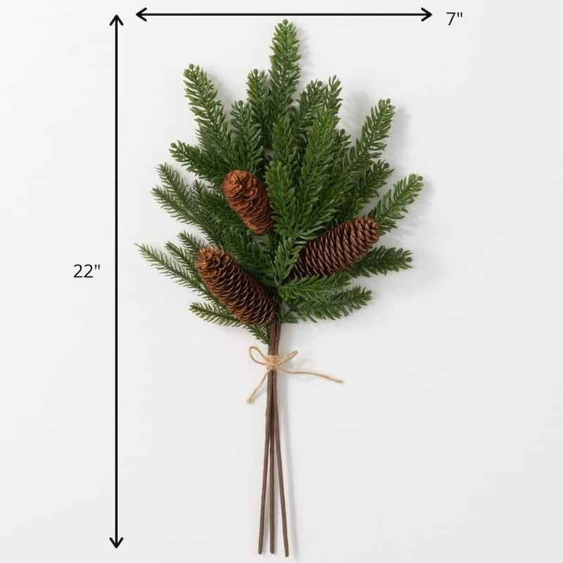 Sullivans Pine & Pinecone Artificial Stem 22"H Green - 7"L x 4"W x 22"H