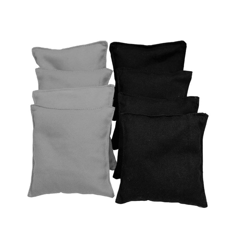 Sports Festival ® Cornhole Bean Bag Toss Game Replacement - 8 Bags - Black & Silver