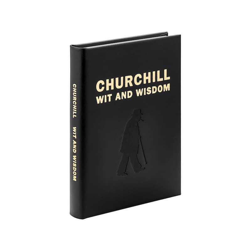 Graphic Image Churchill Wit And Wisdom Coffee Table Book, Leather, Black