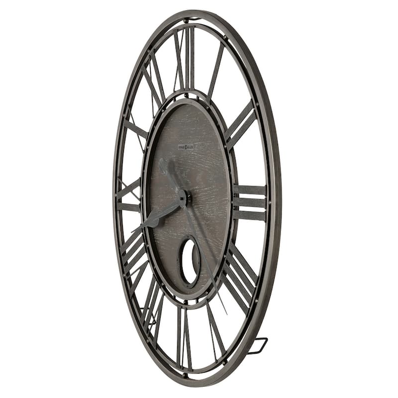 Howard Miller Marius Distressed Grey Wood and Iron Wall Clock