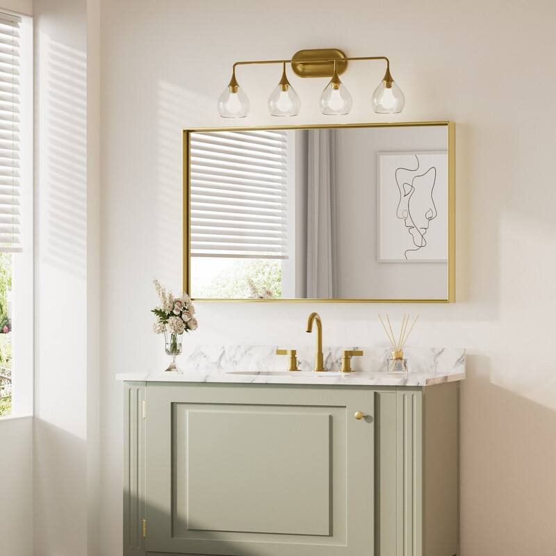 Keonjinn Aluminum Framed Wall Mount Bathroom Vanity Mirror