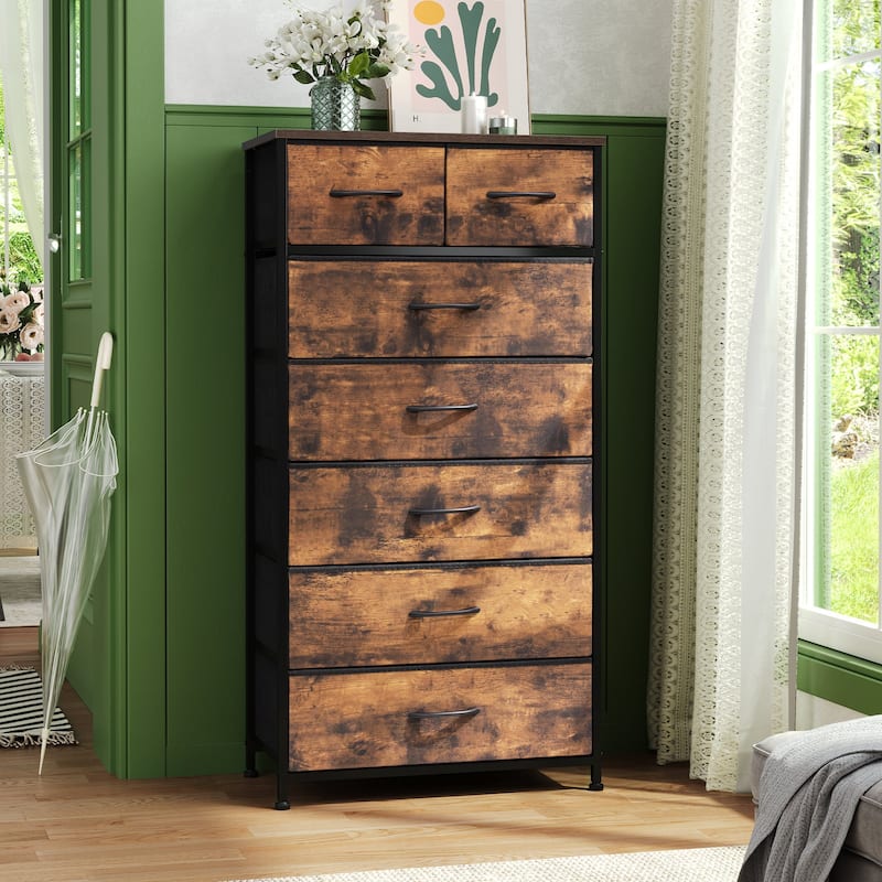 Vertical Storage Dresser 7-drawer Chest Closet Organizer Unit for Bedroom
