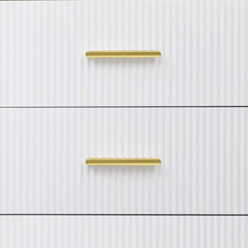 Modern Stylish Wooden Sideboard with 2 Amber-yellow Tempered Glass Doors