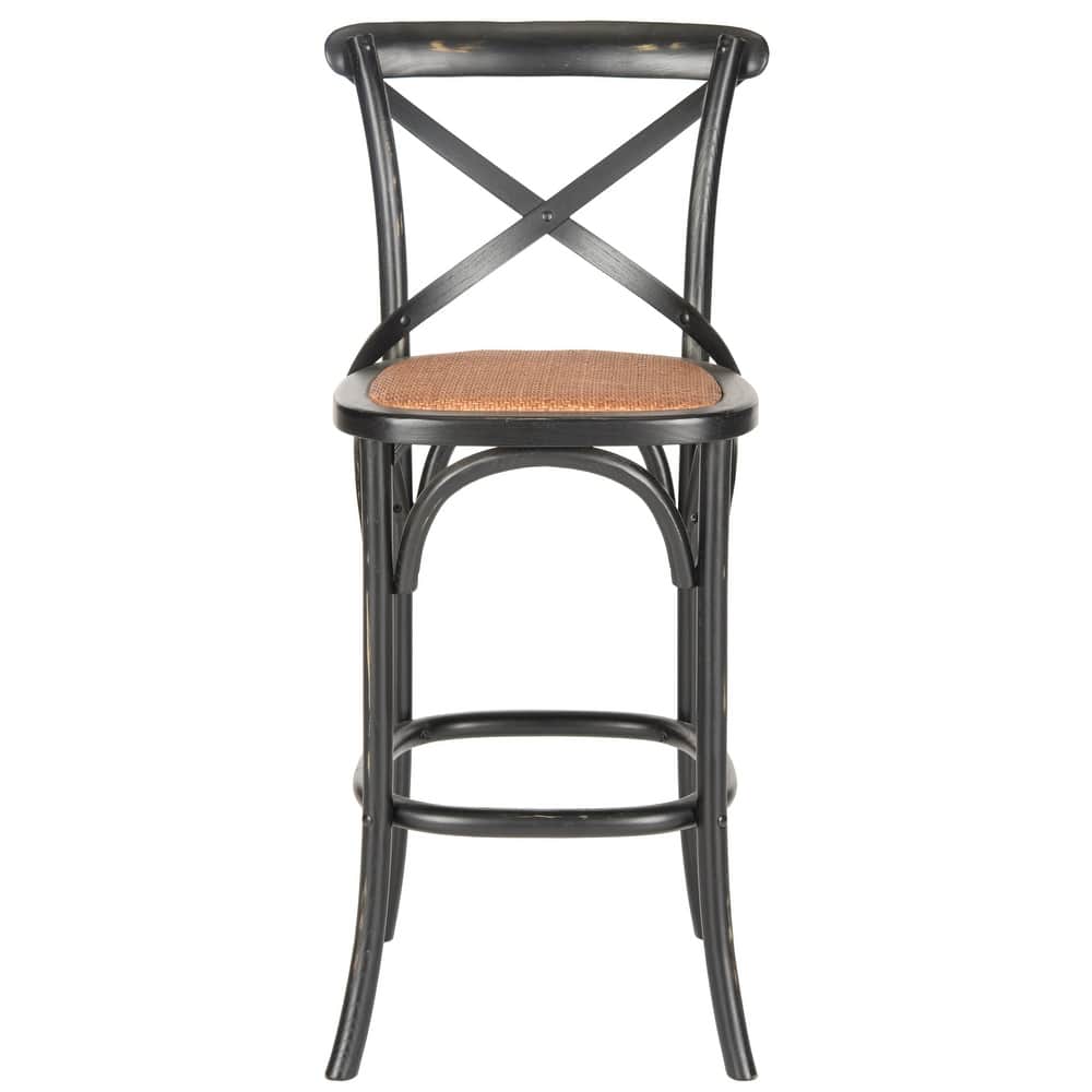 SAFAVIEH Reggie 30-inch x-Back Antique White Bar Stool - 19.7" W x 21.3" L x 44.1" H - 20Wx21Dx44H