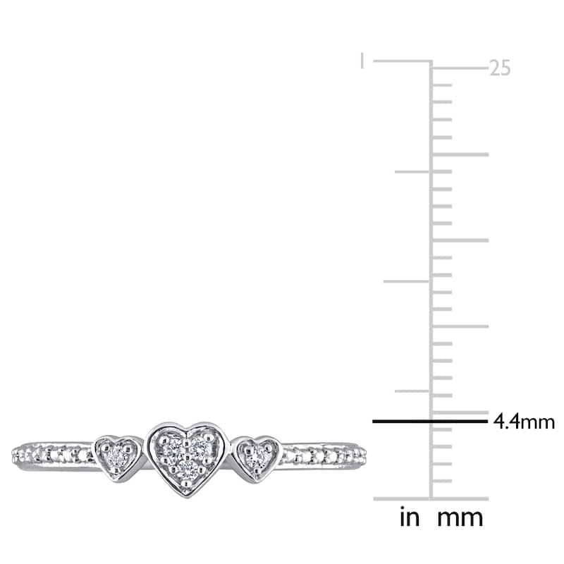 Miadora Diamond Accent 3-Heart Eternity Ring in Sterling Silver