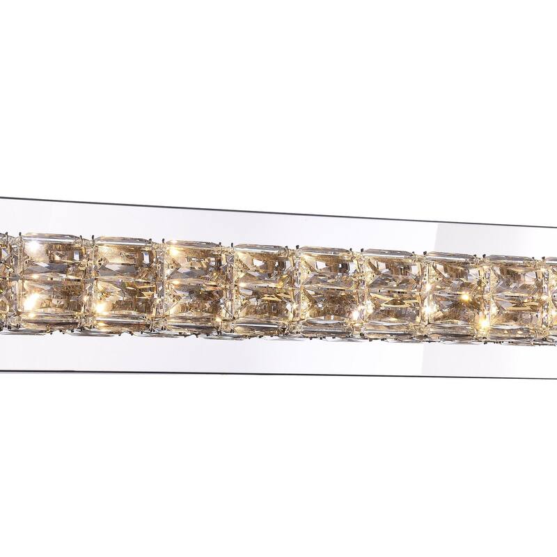 1-Light Chrome Wall Sconce With Clear Crystal Accents