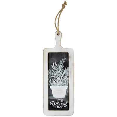 It's Spring Time Floral Cutting Board Wall Decoration - 10.5"