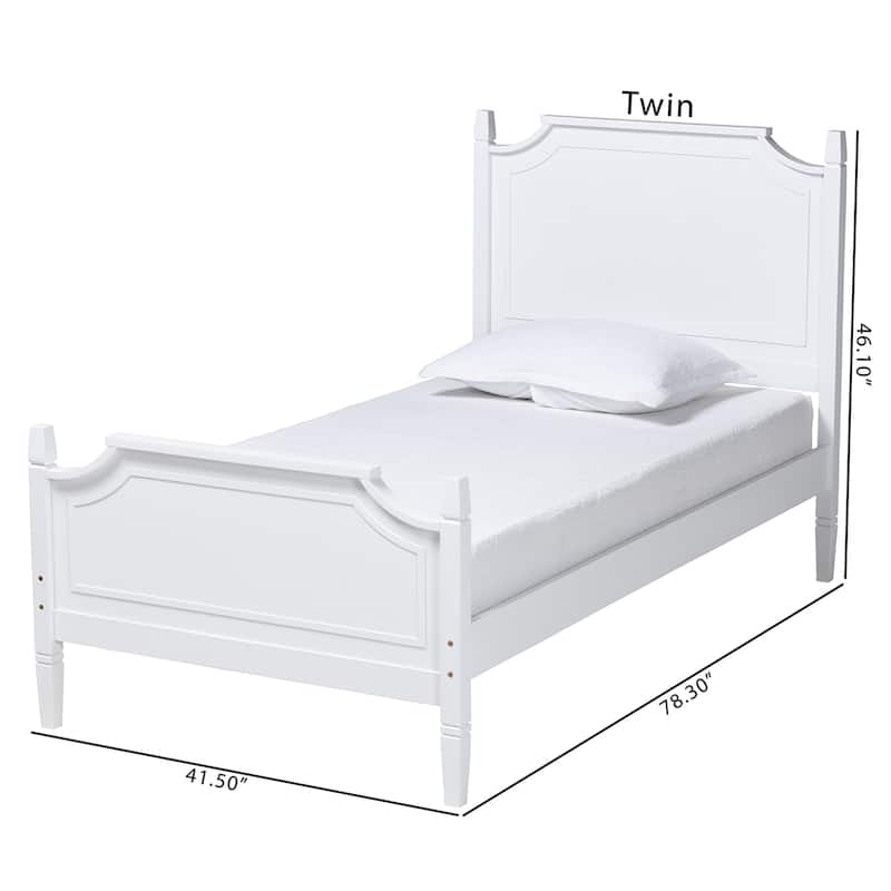 Mariana Classic and Traditional White Finished Wood Twin Size Platform Bed