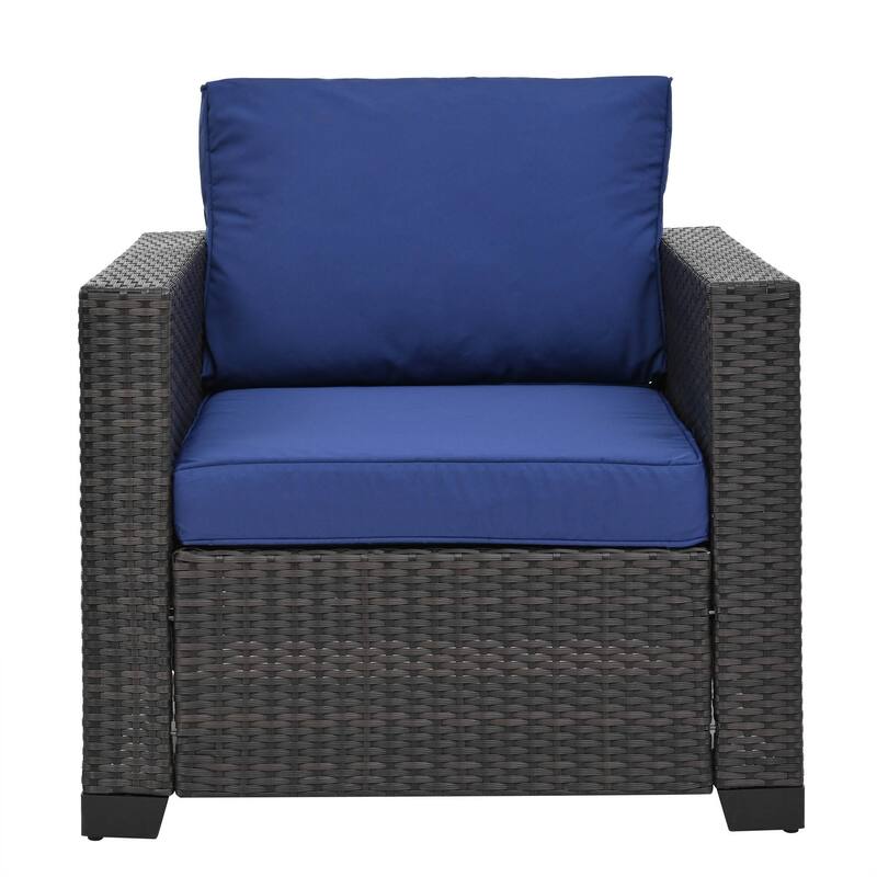 10-Piece Outdoor Rattan Sectional Sofa Set with Storage Table & Cushions