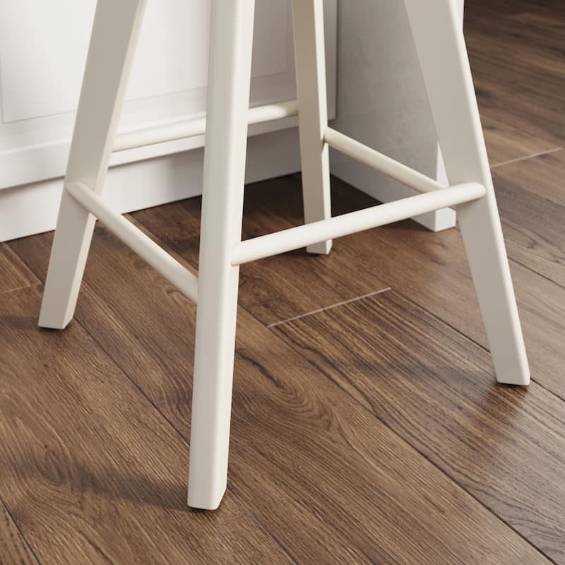Nathan James Amalia Backless Counter Height 360 Swivel Seat Wood Bar Stool