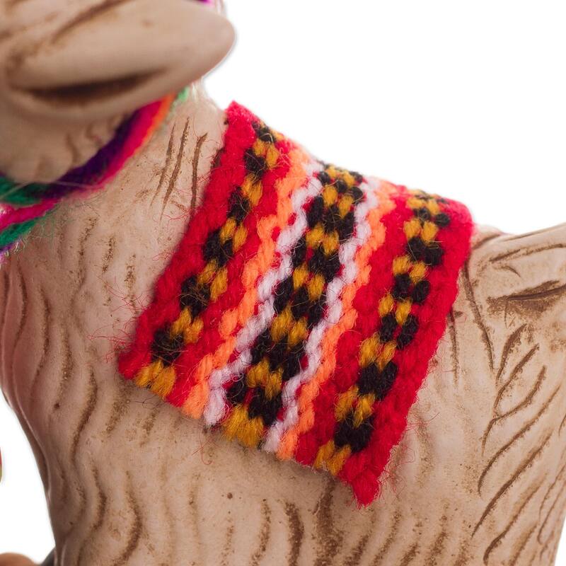 Novica Handmade Happy Andean Man Ceramic Figurine