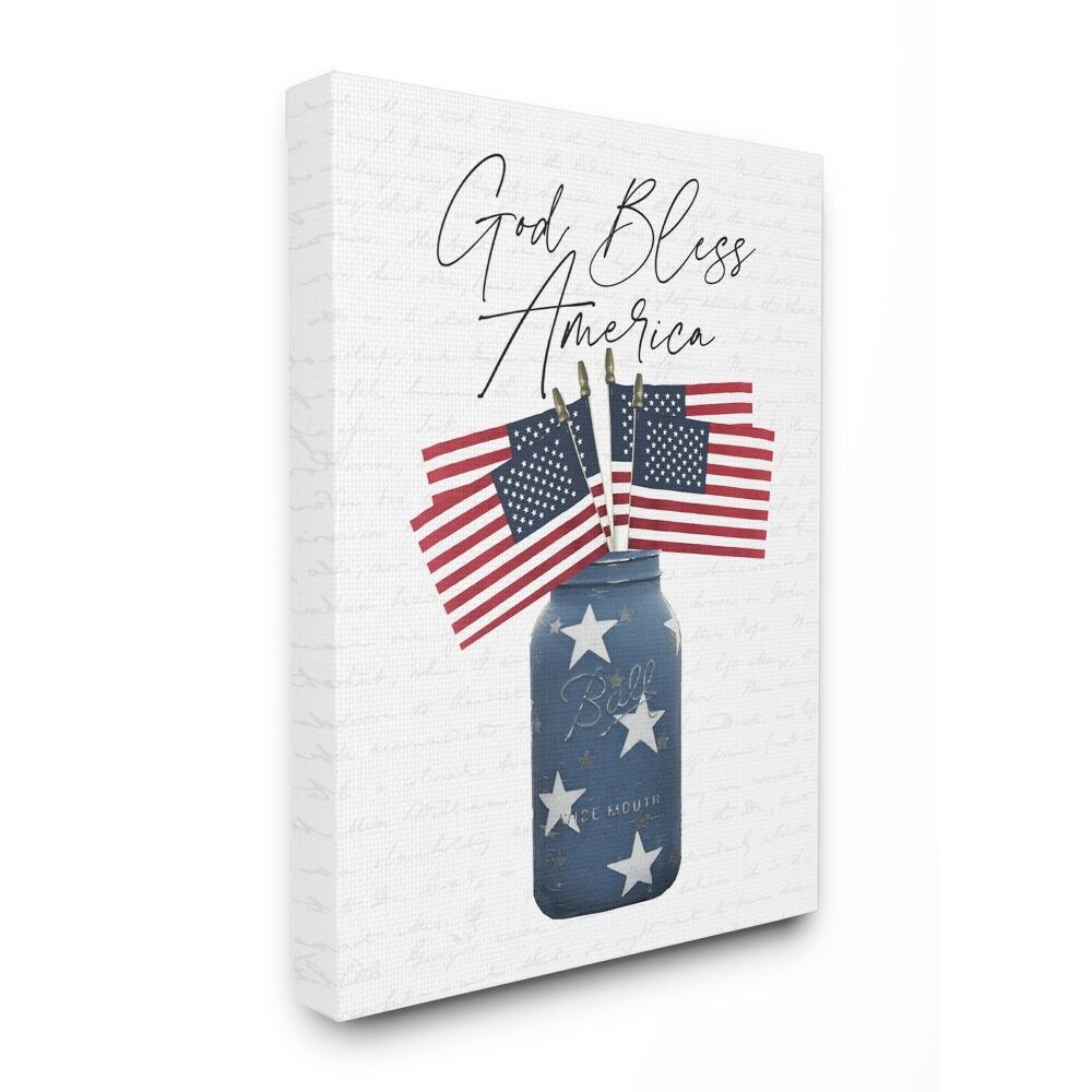 Stupell Industries Patriotic God Bless America Country Quote Jar Flags Canvas Wall Art Overstock 31417733 16 X 20 Presidents to end official speeches. overstock com