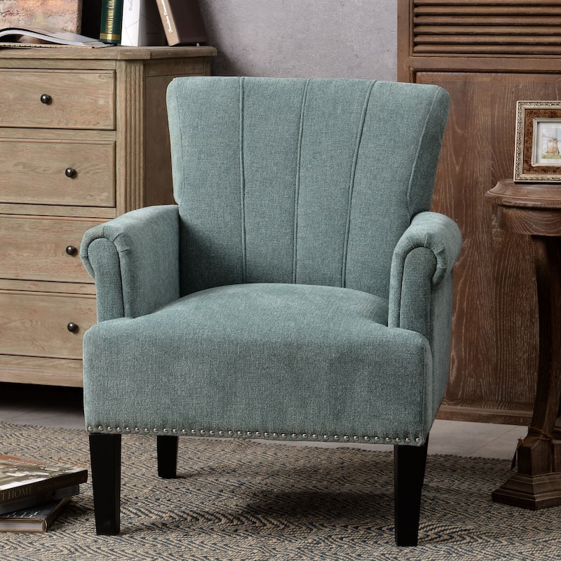 Modern Living Room Chair Accent Chair Rivet Tufted Upholstered Armchair