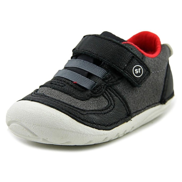 Stride Rite sm barnes Infant Round Toe Suede Black Sneakers