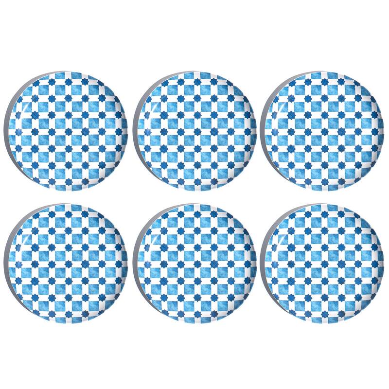 Abode Homewares Palazzo Geo Tile Melamine Salad Plate - Multicolor - 8.5" - Set of 6 - Multicolor