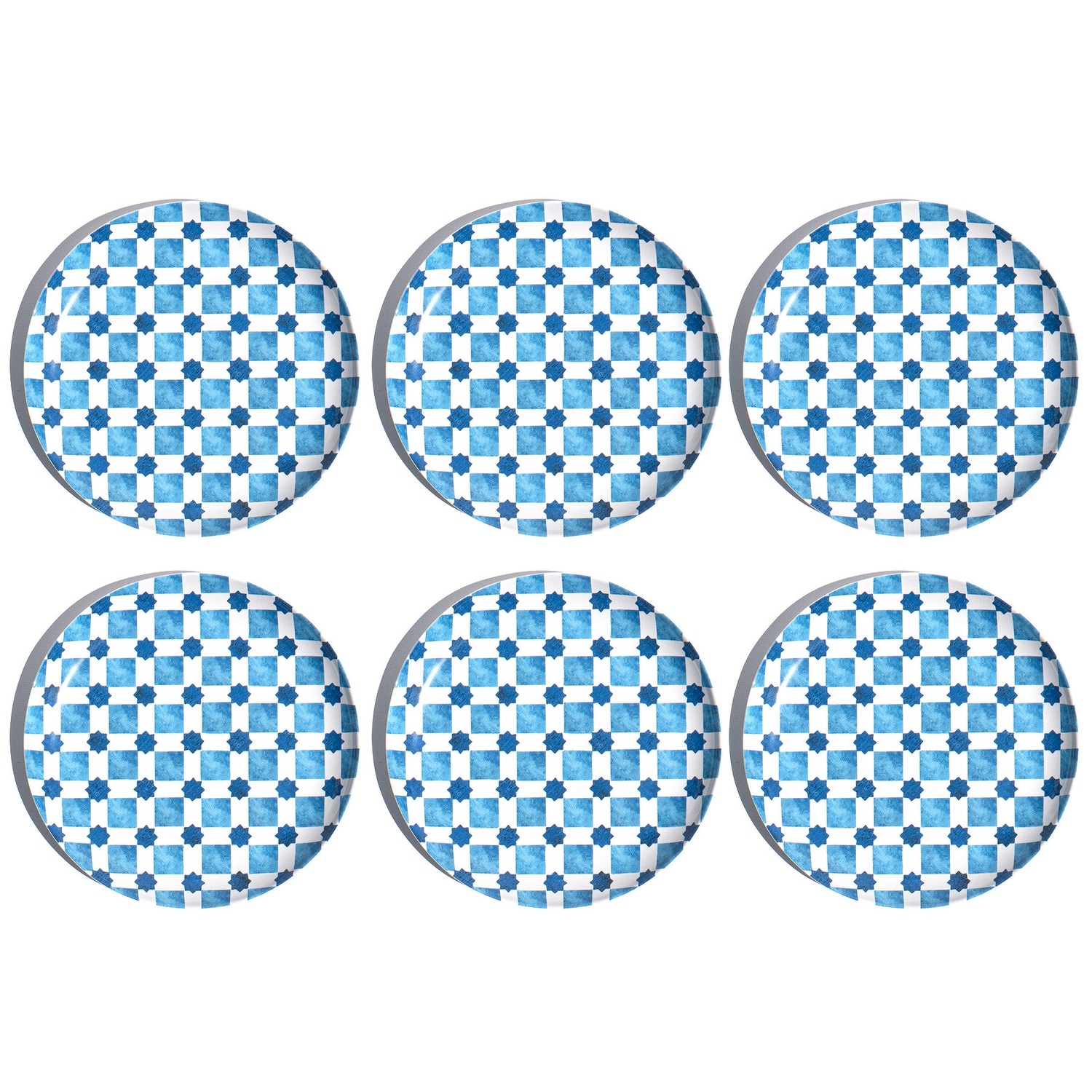 Abode Homewares Palazzo Geo Tile Melamine Salad Plate - Multicolor - 8.5" - Set of 6