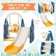preview thumbnail 12 of 22, 4 In 1 Toddler Slide And Swing Set Kids Freestanding Climber Slide Playset With Basketball Hoop Rocket Themed Slide