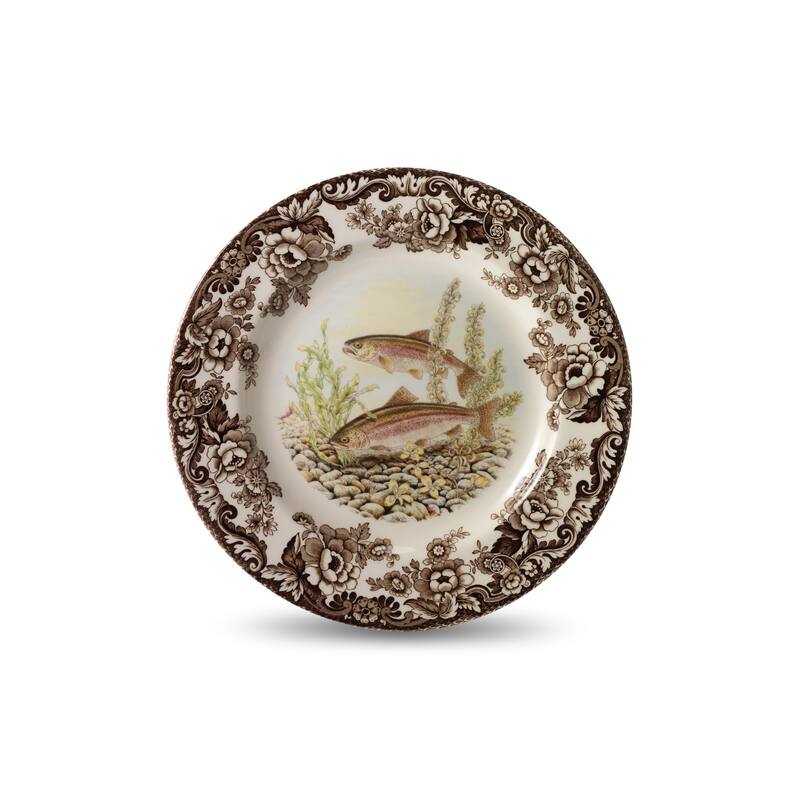 Spode Woodland Fish Motif Salad Plate