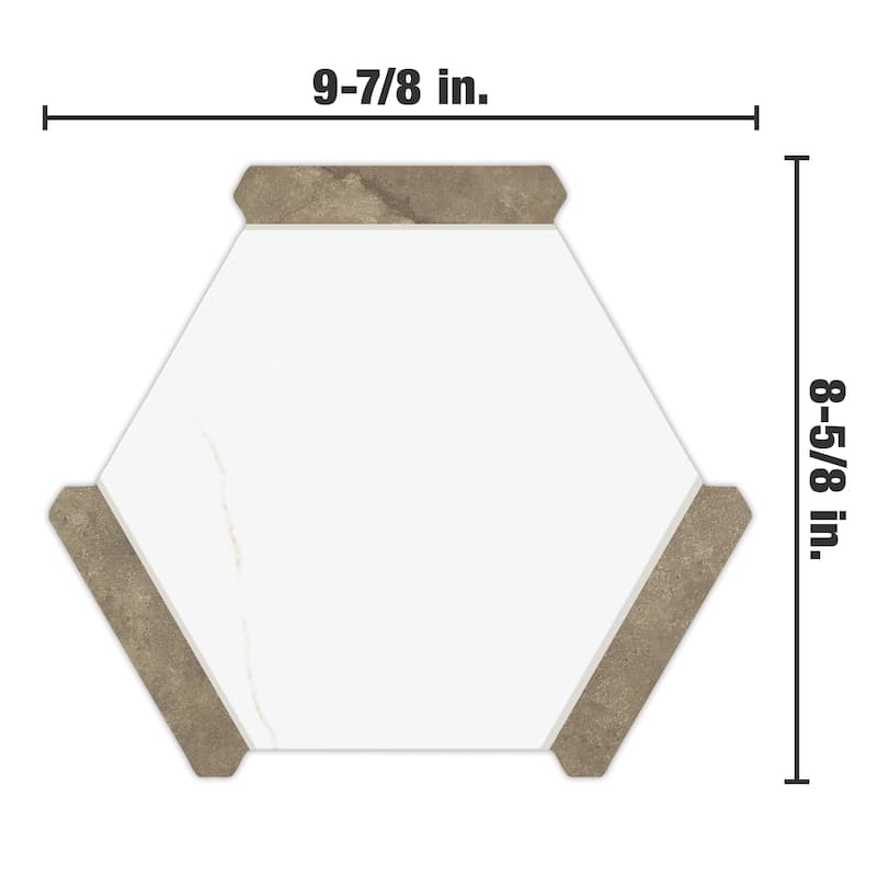 Merola Tile Marcotto Panal Calacatta Gold with Terra Picket 8-5/8" x 9-7/8" Porcelain Floor and Wall Tile