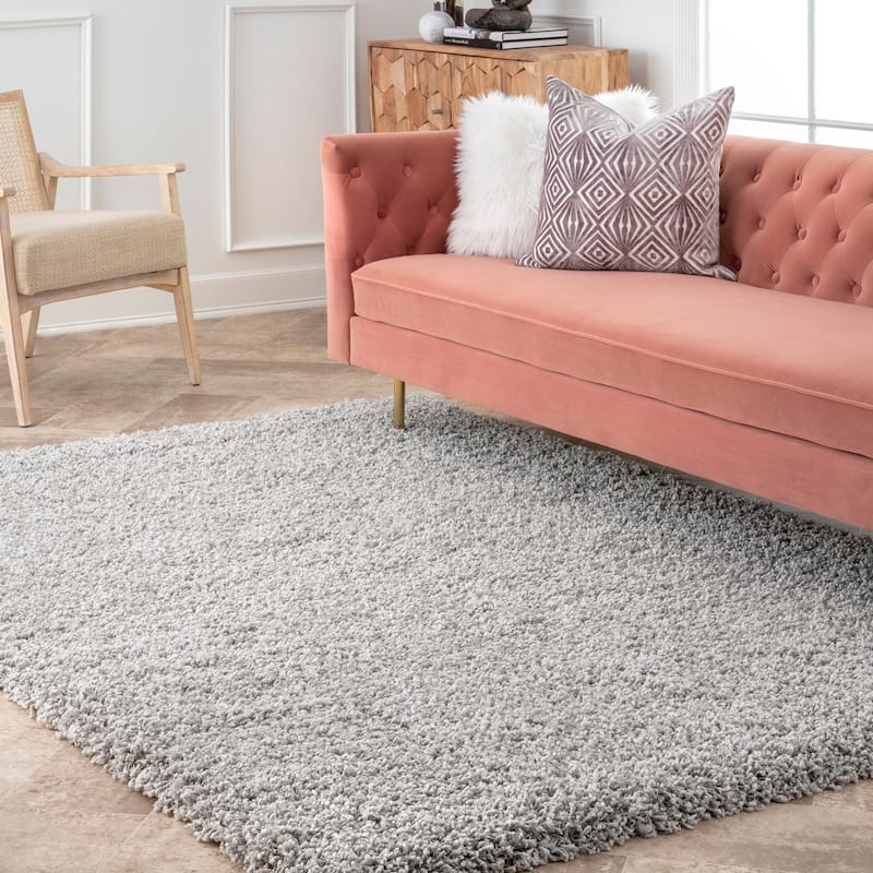 Nuloom Janine Plush Shag Area Rug - 4' x 6' - Grey - Rectangle