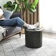 preview thumbnail 35 of 60, Adeco Round Ottoman Upholstered Tufted Faux Leather Footrest
