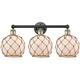Option Black Antique Brass / White Glass with Brown Rope