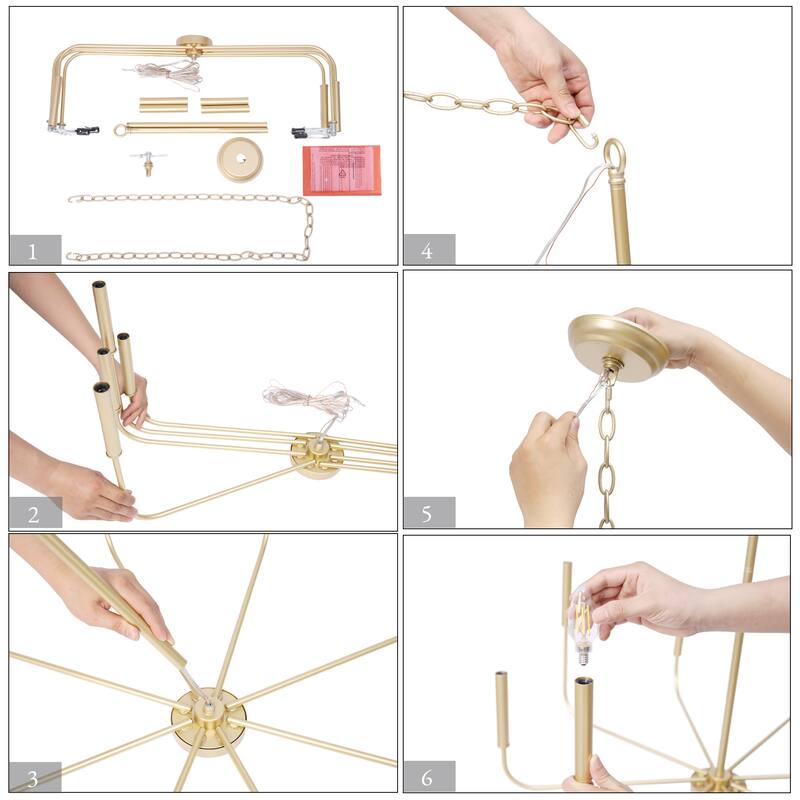 Modern Farmhouse 8-Light Classic Candle Light for Dining Living Room