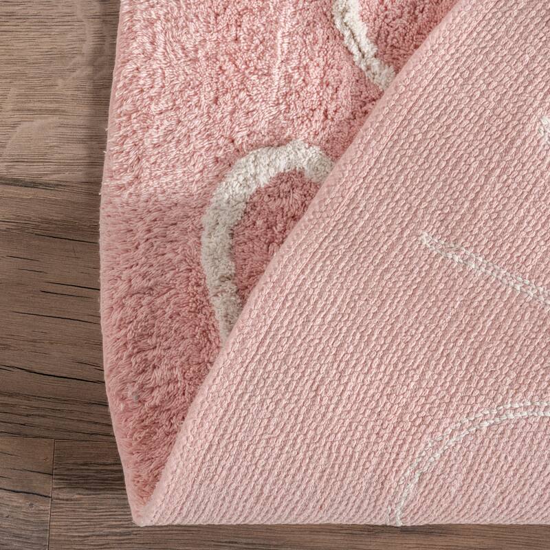 Nuloom Alphabet SpinClean Washable Round Rug
