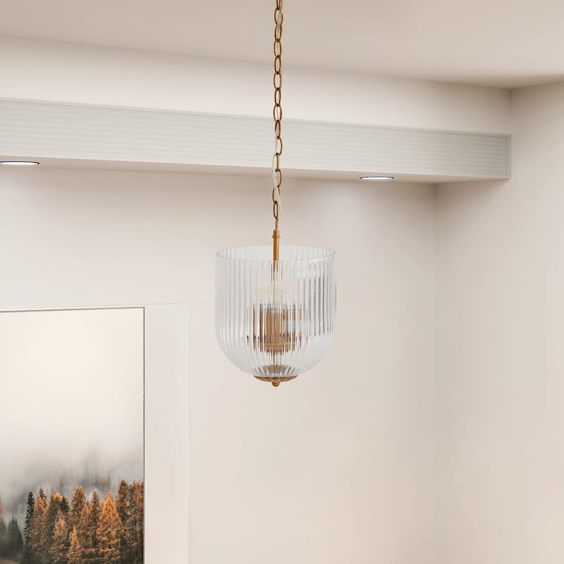 Natural and Modern Design Garnet Pendant Lamp - Coarse Gold + Clear Glass - Transparent