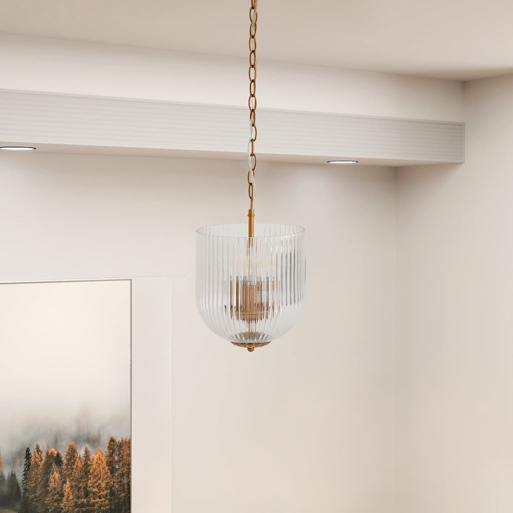 Pendant Lamp - Coarse Gold + Clear Glass
