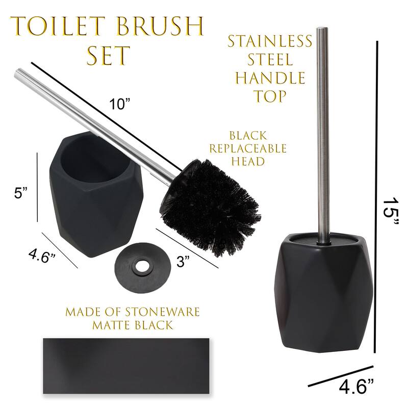 Diamond Bath Set Accessories White or Black