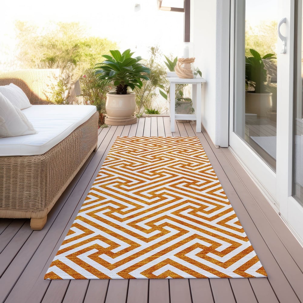 Machine Washable Indoor/ Outdoor Chantille Geo Modern Rug