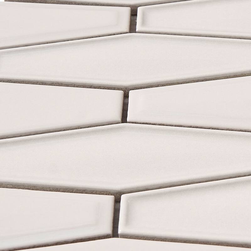 Honeycomb 1.5" x 4.9" Glossy Porcelain Mosaic Tile
