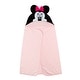preview thumbnail 3 of 3, Lambs & Ivy Disney Baby Minnie Mouse Pink Cotton Hooded Baby Bath Towel