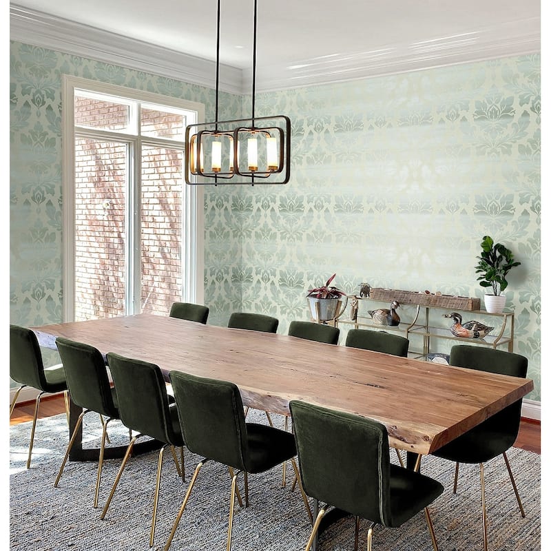 Seabrook Designs Ceri Ombre Striped Damask Unpasted Wallpaper